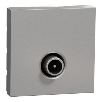 Розетка TV індивідуальна SCHNEIDER Unica NEW штирьовий роз'єм 2 мод. алюміній