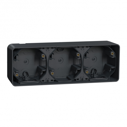 Коробка тройная SCHNEIDER Mureva Styl MUR37713 горизонтальная для наружного монтажа IP55 черная