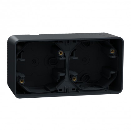 Коробка двойная SCHNEIDER Mureva Styl MUR37914 горизонтальная для наружного монтажа IP55 черная