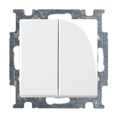 Выключатель двухклавишный ABB Вasic55 проходной (сх.6+6) белый