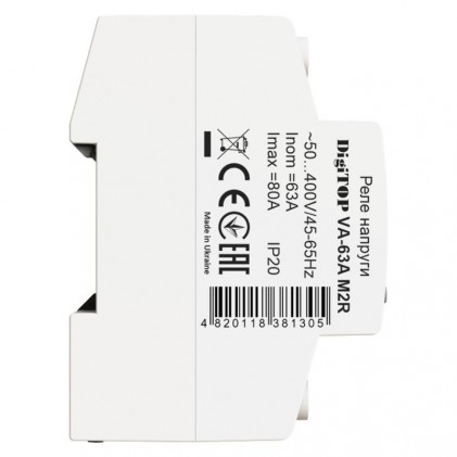 Реле напряжения с контролем тока DigiTOP VА-63A M2R термозащита