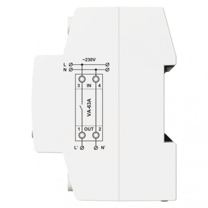 Реле напряжения с контролем тока DigiTOP VА-63A M2R термозащита