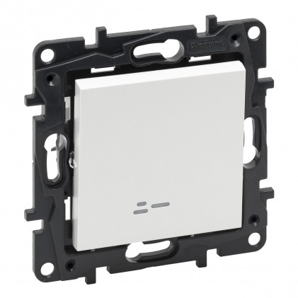 Выключатель проходной LEGRAND Niloé Step 1-клавишный с подсветкой (сх.6) 10А белый