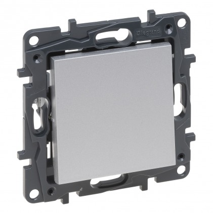 Выключатель LEGRAND Niloé Step 1-клавишный (сх.1) 10А алюминий