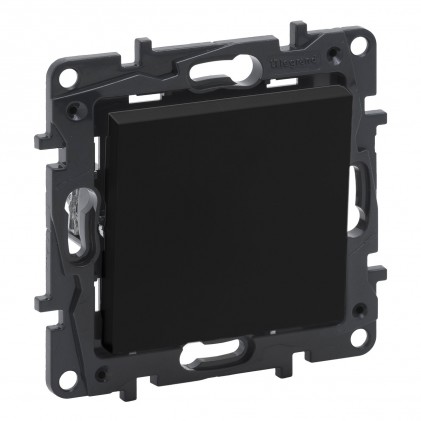 Вимикач прохідний LEGRAND Niloé Step 1-клавішний (сх.6) 10А чорний