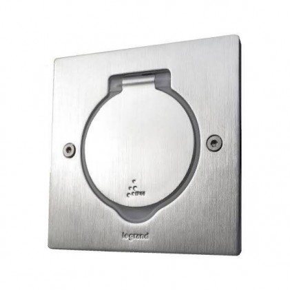 Люк розеточный в пол LEGRAND нержавеющая сталь квадратный