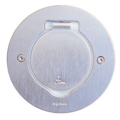 Люк розеточный в пол LEGRAND нержавеющая сталь круглый