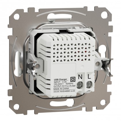 Розетка USB SCHNEIDER Sedna Design type A+type C 2.4А біла