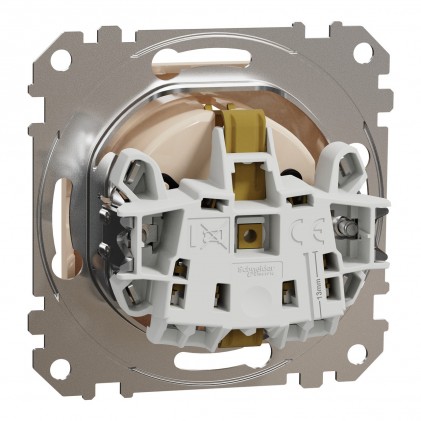 Розетка SCHNEIDER Sedna Design з заземленням зі шторками та кришкою 16A бежева
