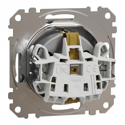 Розетка SCHNEIDER Sedna Design з заземленням та зі шторками 16A чорна