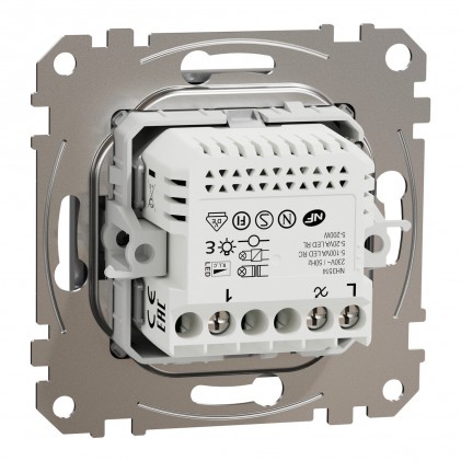 Світлорегулювач LED SCHNEIDER Sedna Design універсальний поворотно-нажимний RC 5-200Вт алюміній