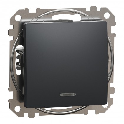 Выключатель с подсветкой SCHNEIDER Sedna Design 1кл. (сх.1) черный