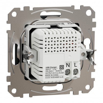 Розетка USB SCHNEIDER Sedna Design type А+А 2.1А чорна