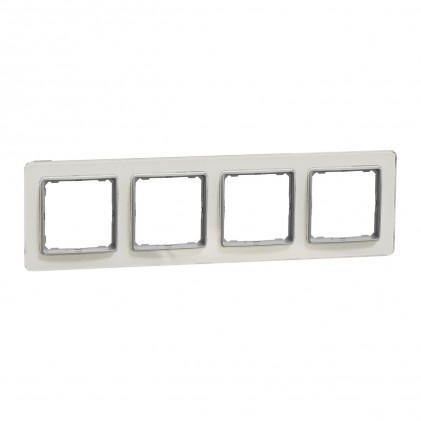 Рамка SCHNEIDER Sedna Design 4-м стекло белое