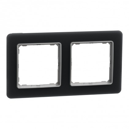 Рамка SCHNEIDER Sedna Design 2-м скло матове димчасте