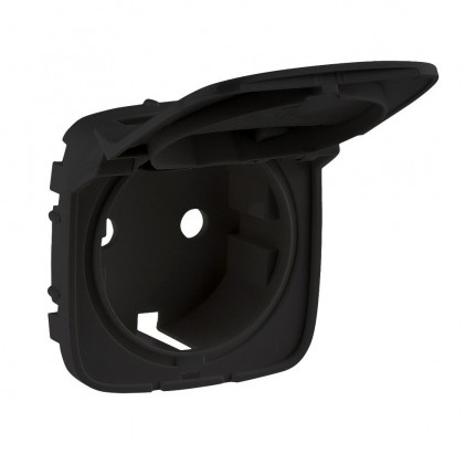 Накладка розетки 2К+З с крышкой LEGRAND Valena Allure антрацит