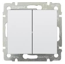 Выключатель двухклавишный (сх 5) LEGRAND Valena Classic белый