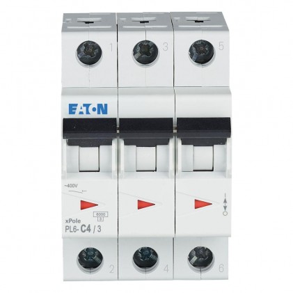 Автоматичний вимикач 3п 4A PL6-C4/3 6kA EATON