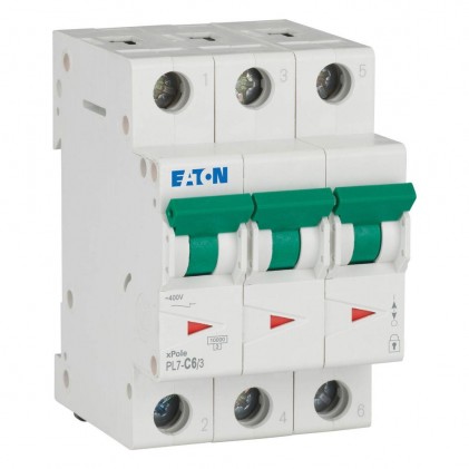 Автоматичний вимикач 3п 6A PL7-C6/3 10kA EATON