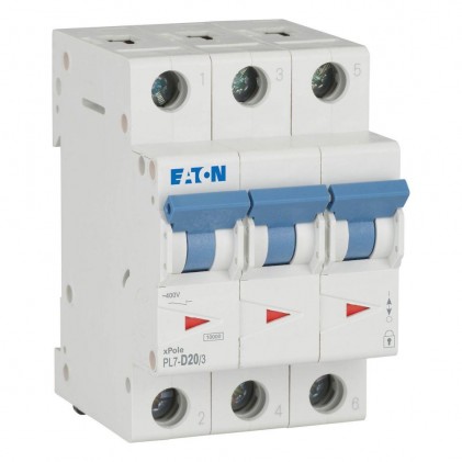 Автоматичний вимикач 3п 20A PL7-D20/3 10kA EATON
