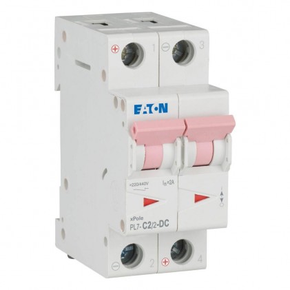 Автоматичний вимикач 2п 2A PL7-C2/2-DC 10kA EATON