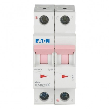 Автоматичний вимикач 2п 2A PL7-C2/2-DC 10kA EATON