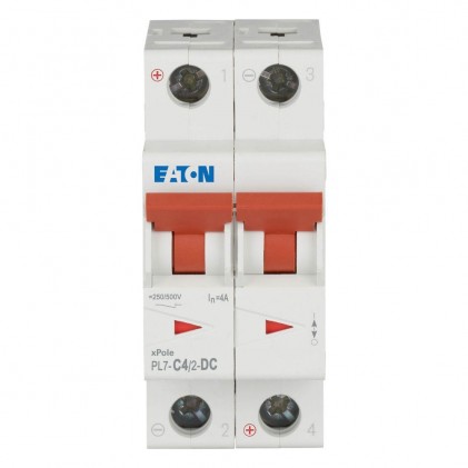 Автоматичний вимикач 2п 4A PL7-C4/2-DC 10kA EATON