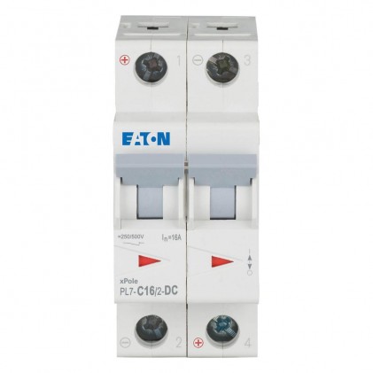 Автоматичний вимикач 2п 16A PL7-C16/2-DC 10kA EATON