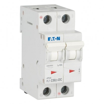 Автоматичний вимикач 2п 50A PL7-C50/2-DC 10kA EATON