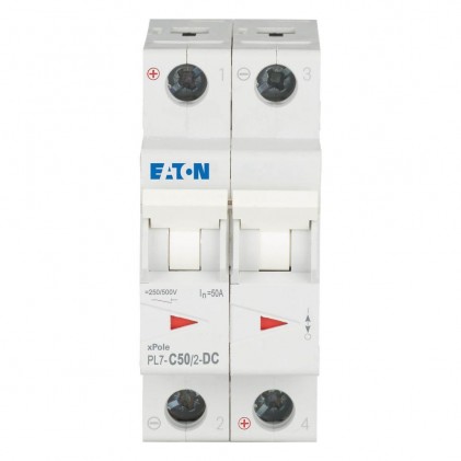 Автоматичний вимикач 2п 50A PL7-C50/2-DC 10kA EATON