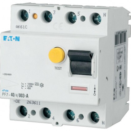 Пристрій захисного відключення 4п 100A PF7-100/4/003 30mA EATON