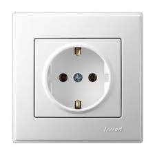 Розетка LEZARD Deriy 702-0202-121В с заземляющим контактом белая