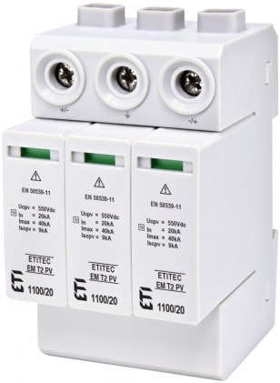 Обмежувач перенапруги ETITEC EM T2 PV 1100/20 Y (для PV систем) ETI