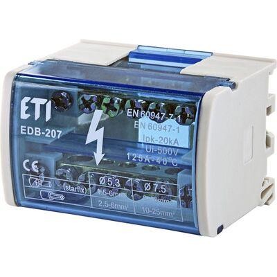 Блок розподільчий EDB-207 2p, L+PE/N, 125A (7 виходів) ETI
