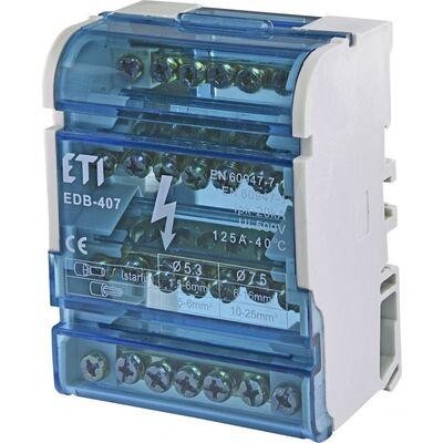 Блок розподільчий EDB-407 4p, 3L+PE/N, 125A (7 виходів) ETI