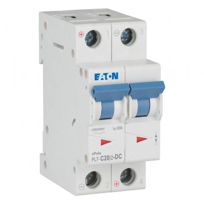 Автоматичний вимикач 2п 20A PL7-C20/2-DC 10kA EATON