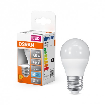 Лампа OSRAM LEDS CLP60 5.5W/840 230V FR E27 светодиодная
