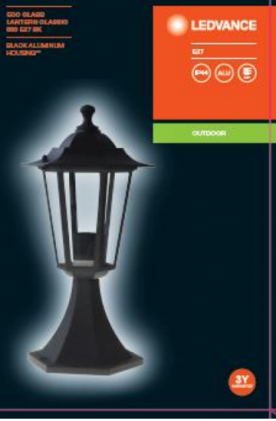 Светильник Ledvance ECO Lantern Classic ALU 360 мм E27 светодиодный