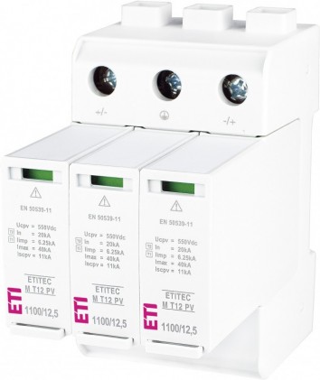 Обмежувач перенапруги ETITEC M T12 PV 1100/12,5 Y (для PV систем) ETI