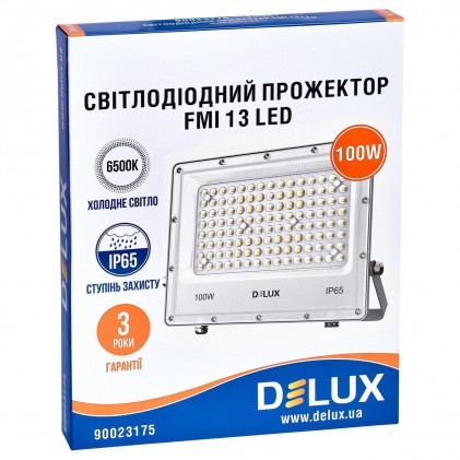 Прожектор DELUX FMI 13 LED 100 Вт 6500К IP65 серый светодиодный