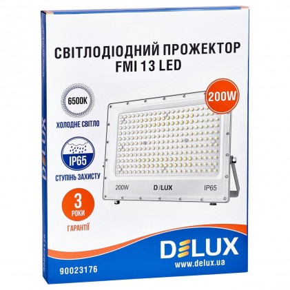 Прожектор DELUX FMI 13 LED 200 Вт 6500К IP65 сірий світлодіодний