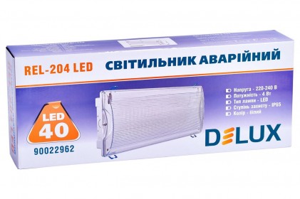 Светильник  аварийный DELUX REL-204 (3.7V2.2Ah) 40 LED 4Вт светодиодный