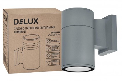 Светильник DELUX TOWER 01 1* E27 IP56 темно серый садово-парковый