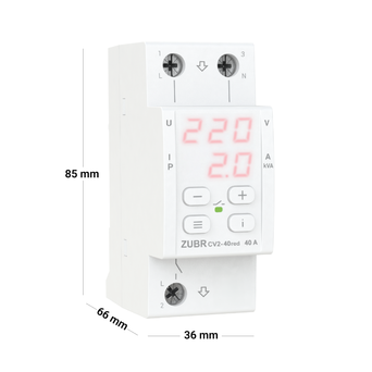 Реле напряжения с контролем тока ZUBR CV2-40 red