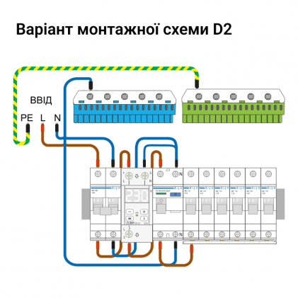 Реле напряжения ZUBR D2-40 red 1ф 40А 2мод вольтметр термозащита