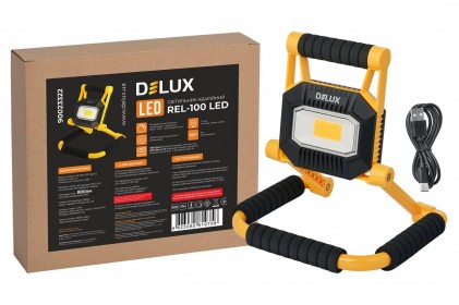 Світильник DELUX REL-100 (3.7V 2200mAh)LED COB 10W  6500K IP54 аварійний світлодіодний