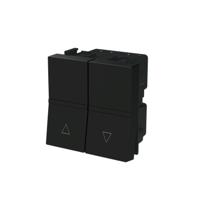 Выключатель кнопка для жалюзи ABB Zenit (сх.4) 2 мод. черный матовый N2244 NT
