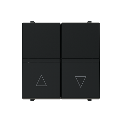 Выключатель кнопка для жалюзи ABB Zenit (сх.4) 2 мод. черный матовый N2244 NT