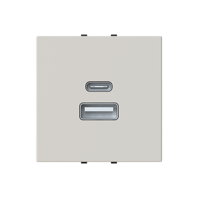 Зарядка двойная USB типа A+C (3A/2*1.5A) 2 мод. АВВ Zenit N2285.4 DN дюна