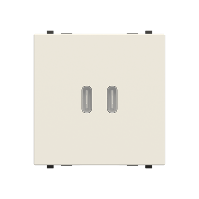 Зарядка двойная USB типа С+C 30Вт 2 мод. АВВ Zenit N2285.5 DN дюна